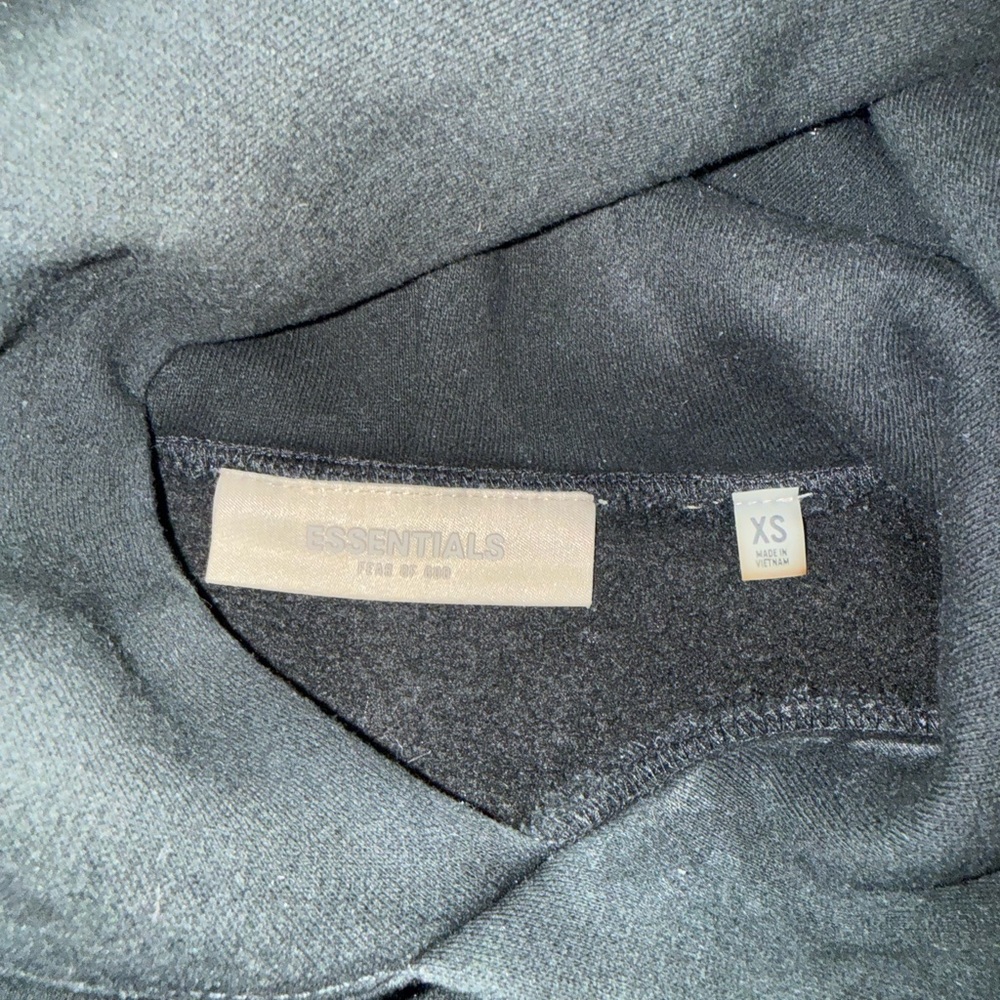 Essentials Black Pullover Hoodie with Tonal Logo - Picture 3 of 6